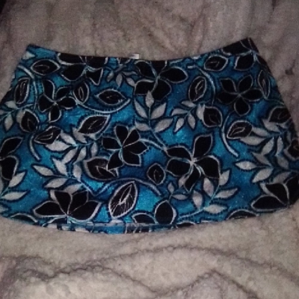 Athena Swim Skirt Bottom | Blue Floral | Modest Swimwear | Pre-Owned